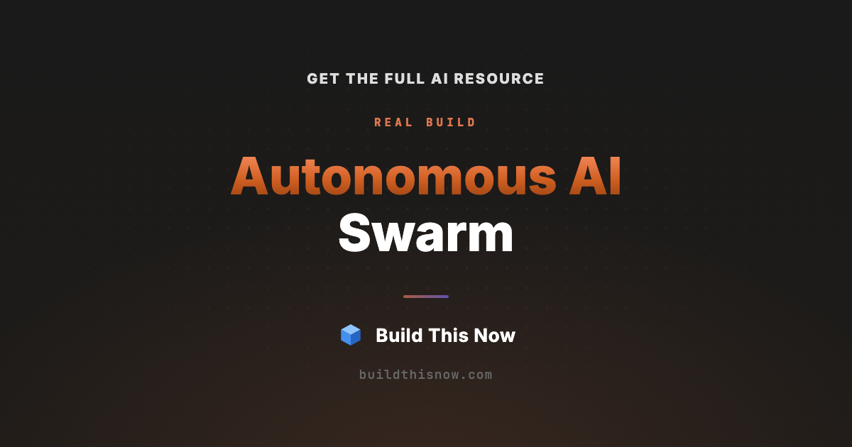 Autonomous AI Swarm | Build This Now