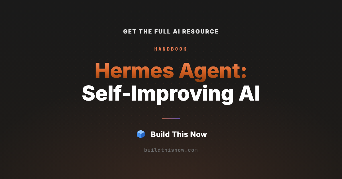 Hermes Agent: Self-Improving AI | Build This Now