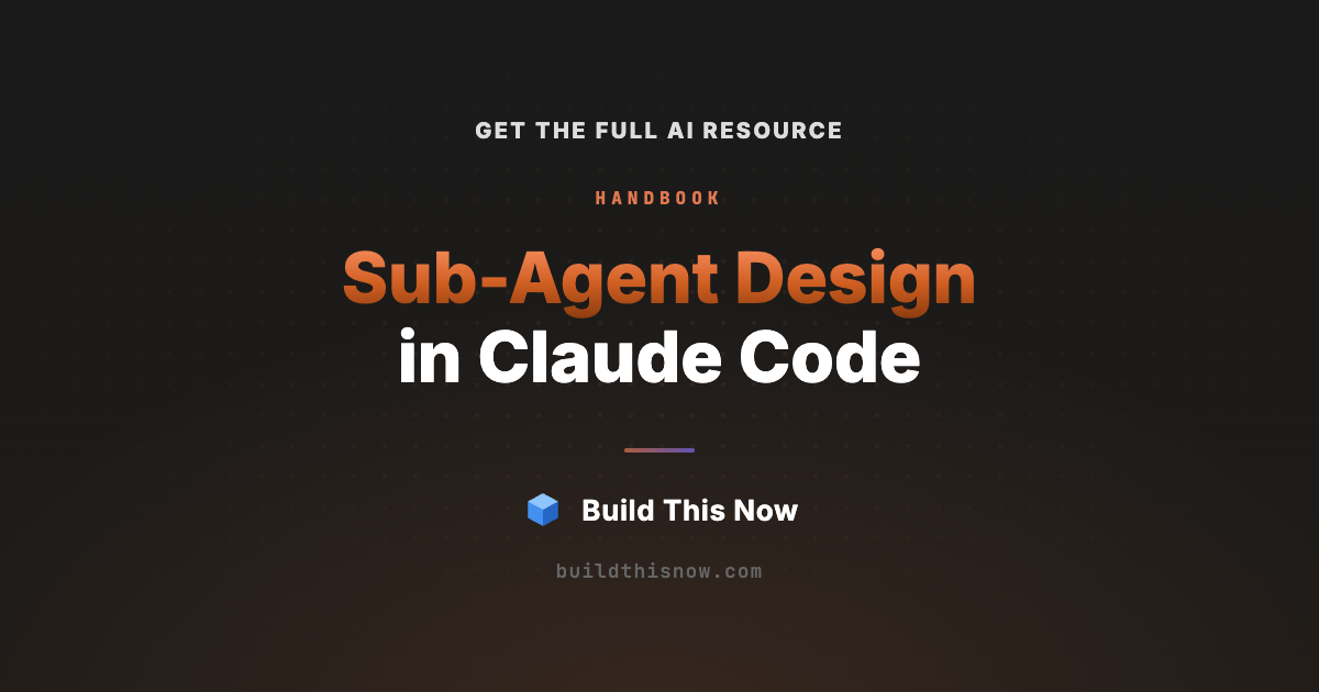 Sub-Agent Design in Claude Code | Build This Now