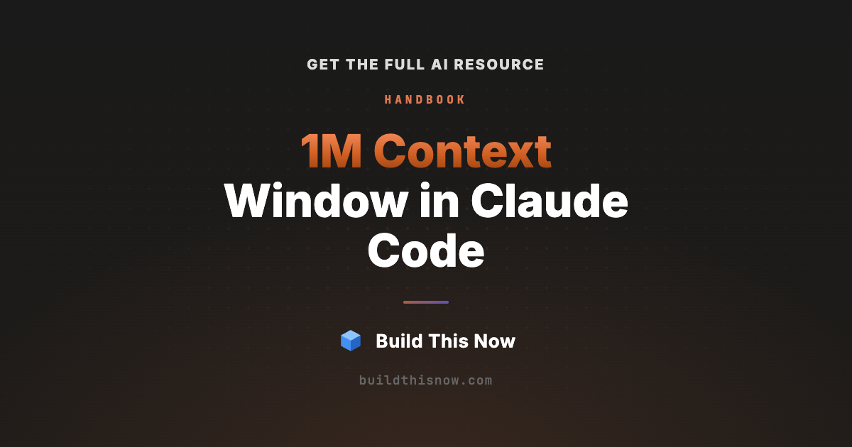 1M Context Window in Claude Code | Build This Now