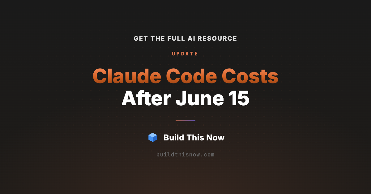 Claude Code Costs After June 15: What Actually Changed | Build This Now