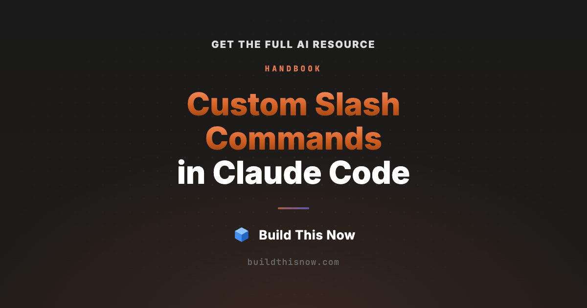 How to Write a Custom Slash Command in Claude Code | Build This Now