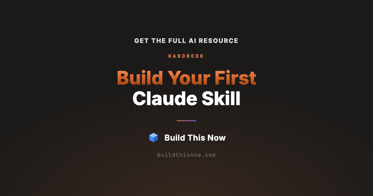 How to Build Your First Claude Skill | Build This Now