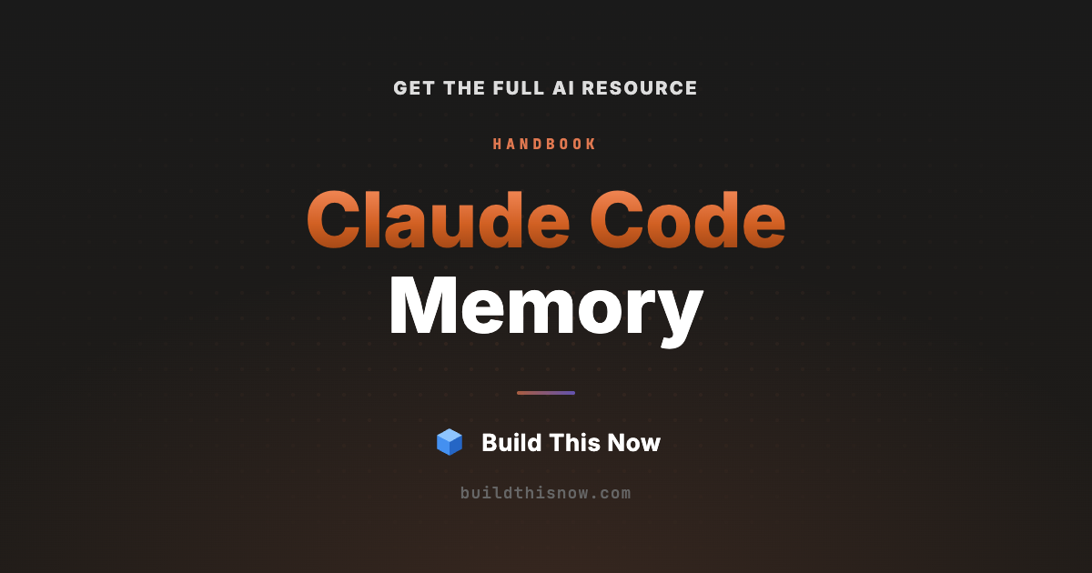 Claude Code Memory | Build This Now