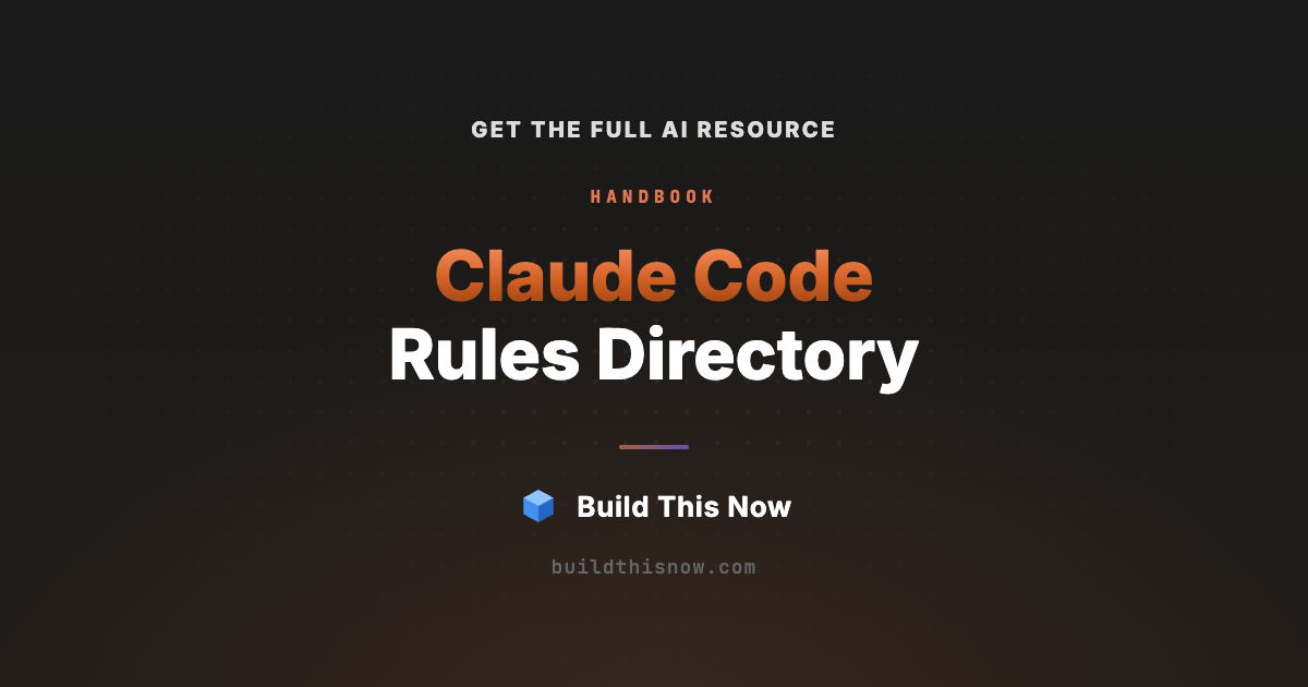 Claude Code Rules Directory | Build This Now