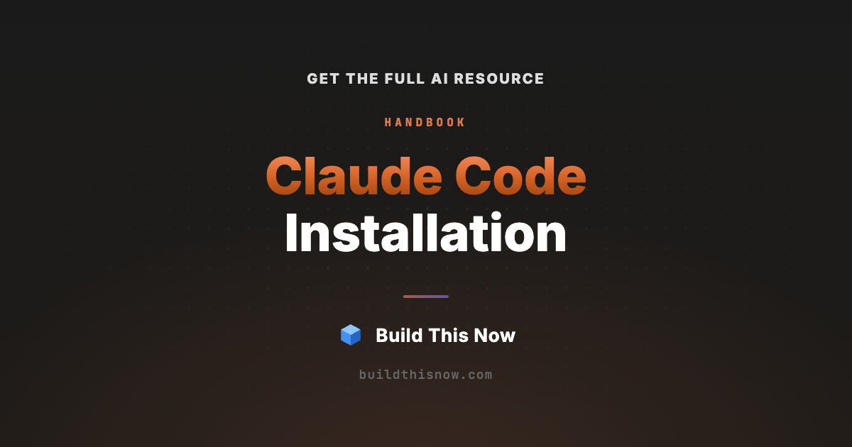 how to install & use claude code: beginner's guide... Claude Code Installation | Build This Now
