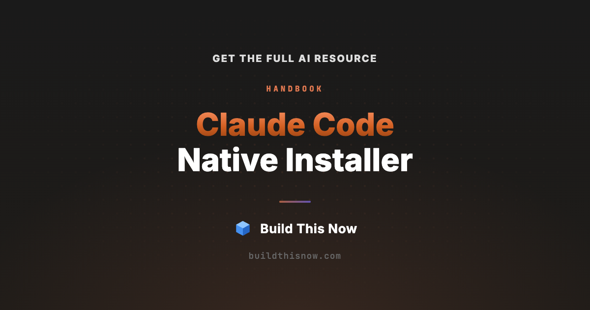 Native Pc Build Claude Code Native Installer | Build This Now
