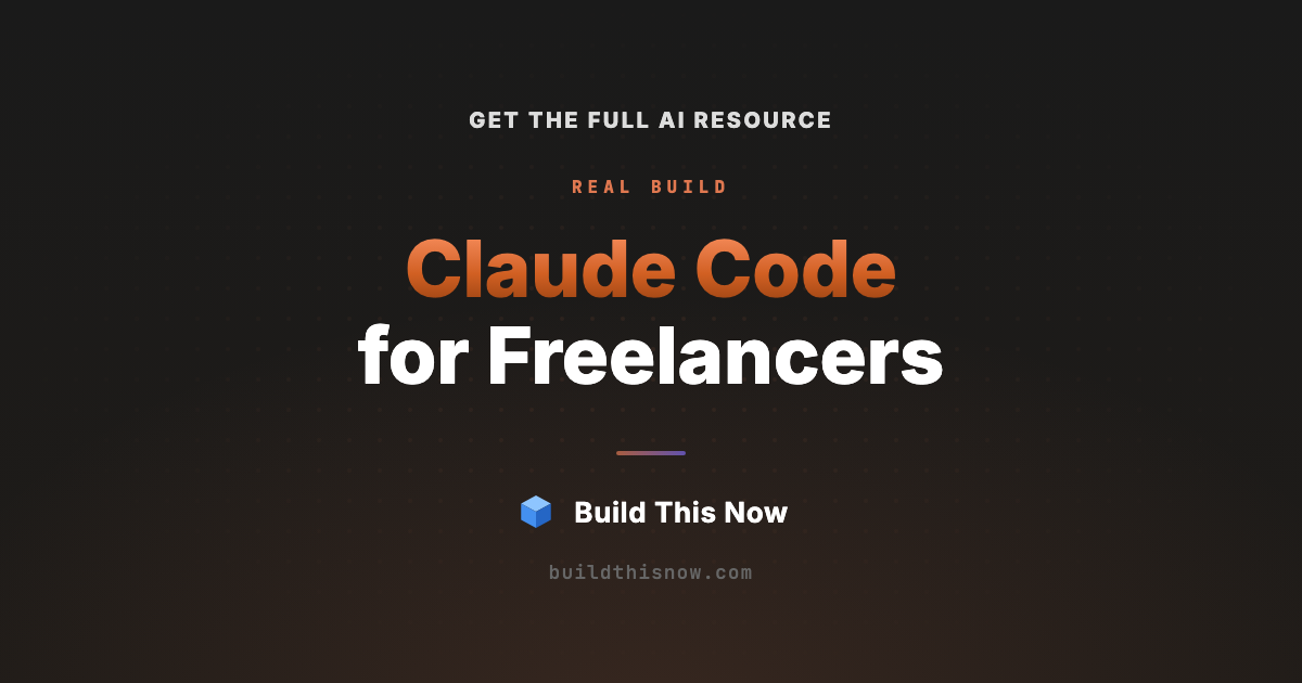Claude Code for Freelancers: Ship 3x Faster | Build This Now