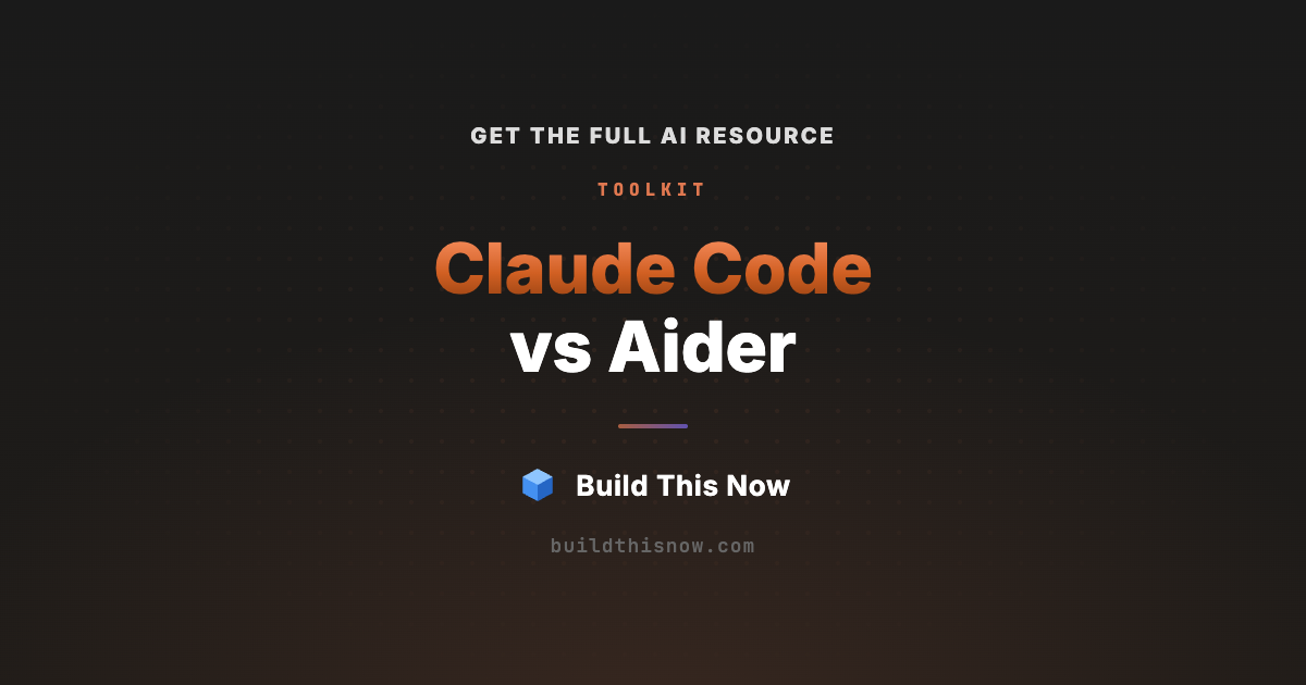 Claude Code vs Aider in 2026 | Build This Now
