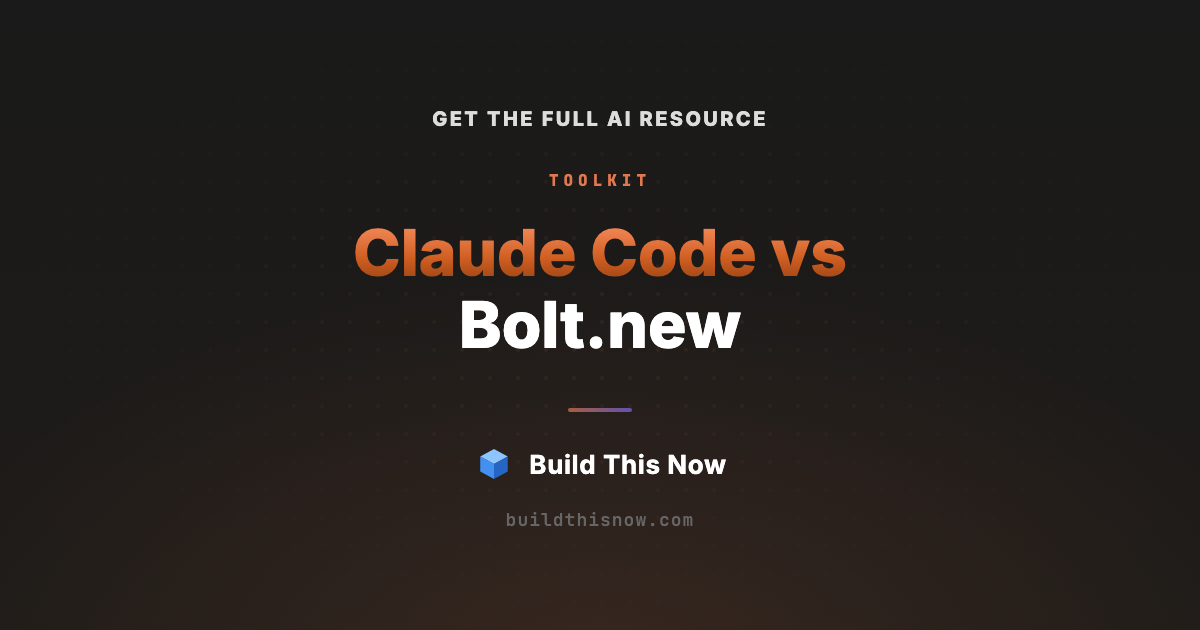 Claude Code vs Bolt.new: Which Should You Use? | Build This Now