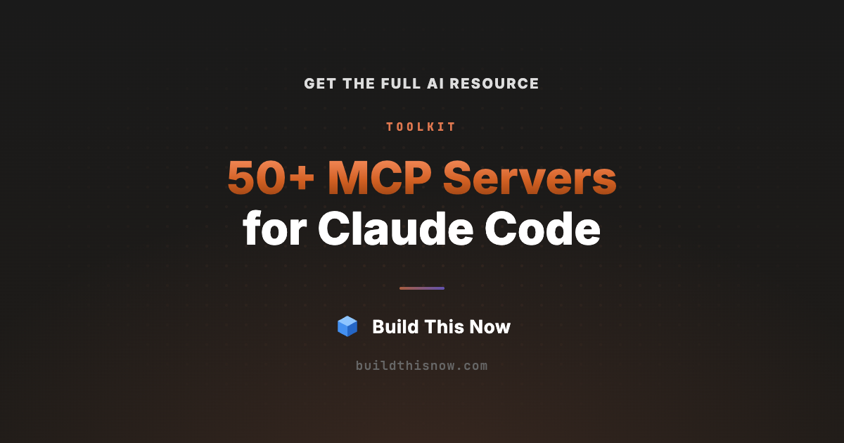 50+ MCP Servers for Claude Code | Build This Now